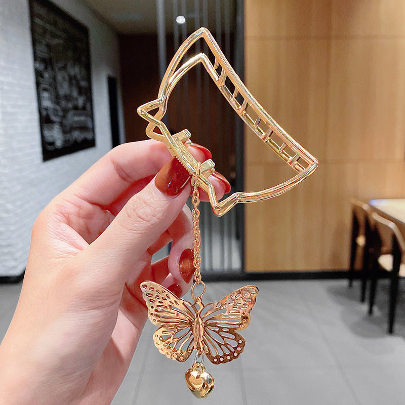 Hair Accessories Metal Three-dimensional Butterfly Grip Chain Love Heart Hairpin