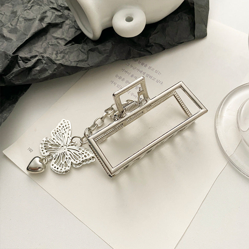 Hair Accessories Metal Three-dimensional Butterfly Grip Chain Love Heart Hairpin