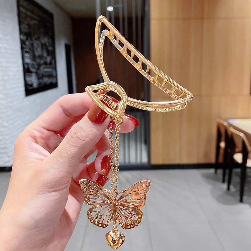 Hair Accessories Metal Three-dimensional Butterfly Grip Chain Love Heart Hairpin