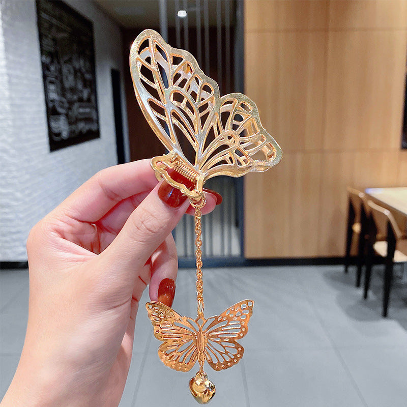 Hair Accessories Metal Three-dimensional Butterfly Grip Chain Love Heart Hairpin